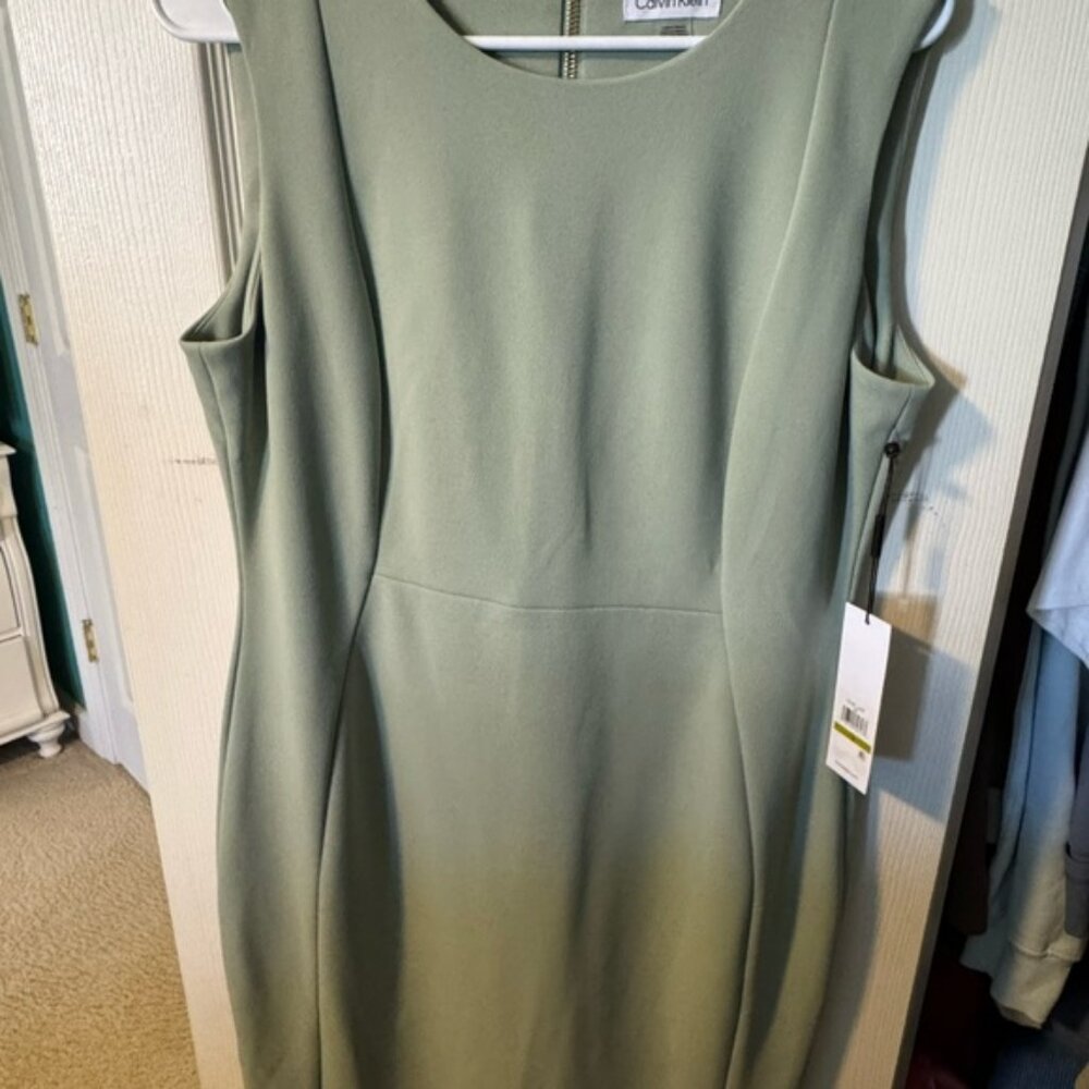 Calvin Klein Sage Green Midi Dress